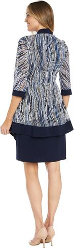 2PC Solid Sheath Dress & Printed Jacket W/Leaf Pattern in Saudi Arabia