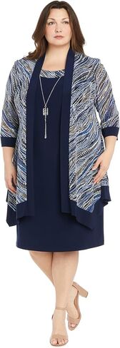 2PC Solid Sheath Dress & Printed Jacket W/Leaf Pattern in Saudi Arabia
