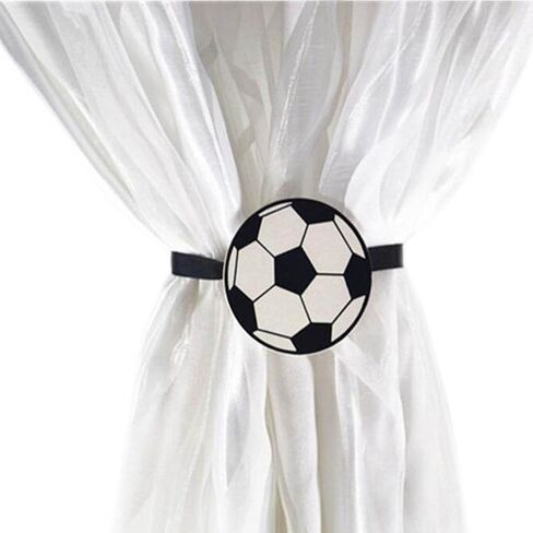 YYC Set of 2 Magnetic Curtain Buckle Tieback Car Bear Frog Design Kids Room (Football) in Saudi Arabia