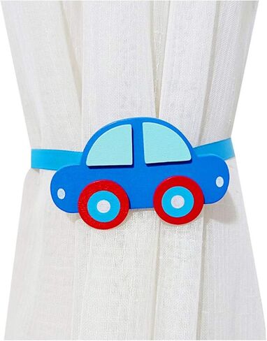 YYC Set of 2 Magnetic Curtain Buckle Tieback Car Bear Frog Design Kids Room (Football) in Saudi Arabia