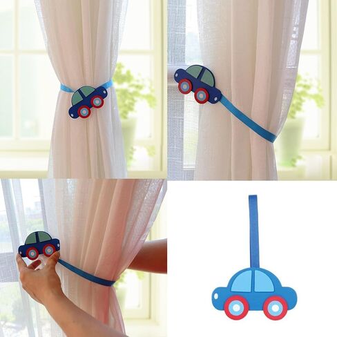 YYC Set of 2 Magnetic Curtain Buckle Tieback Car Bear Frog Design Kids Room (Football) in Saudi Arabia