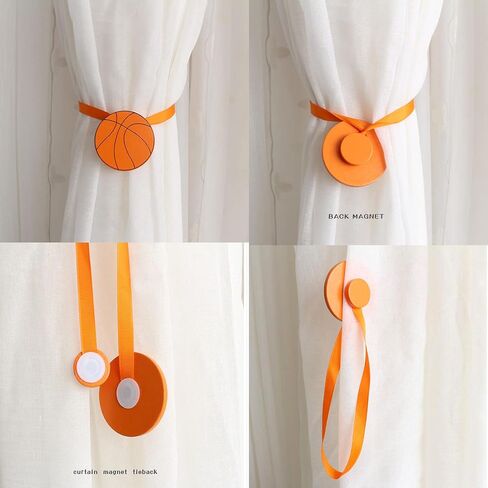 YYC Set of 2 Magnetic Curtain Buckle Tieback Car Bear Frog Design Kids Room (Football) in Saudi Arabia