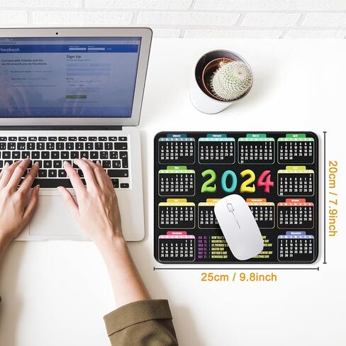 لوحة ماوس G JGOO، لوحة ماوس مع خياطة مضادة للاهتراء وقاعدة مطاطية مضادة للانزلاق، وسادات ماوس كمبيوتر للمكتب والكمبيوتر المحمول والمكتب والألعاب ولوحة ماوس التقويم 2024 مع العطلات، أسود، 9.6 × 7.9 بوصة in Kuwait