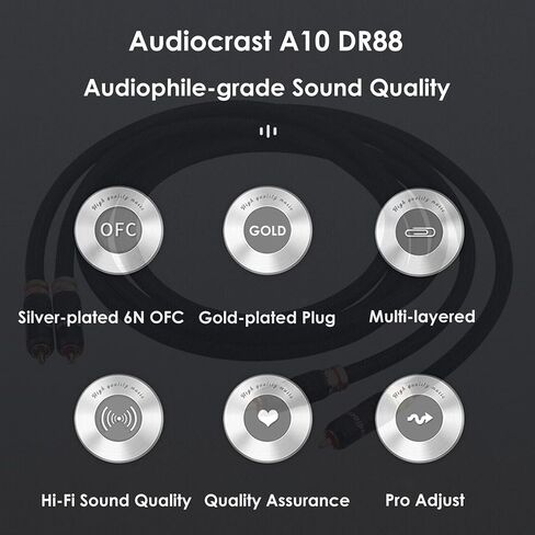 Audiocrast A10 RCA Cable 3.3ft/1m Dual RCA Male Stereo Interconnect for CD Players, Amplifiers, AV Receivers, HiFi Systems(A10) in Saudi Arabia