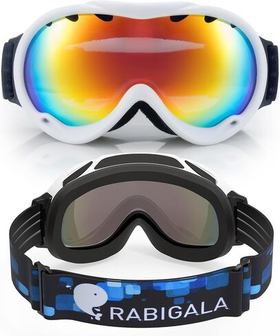 RABIGALA Ski Goggles Snow/Snowboard Goggles for Men Women Adult Youth Snowmobile Skiing Skating - 100% UV Protection Anti-fog in Kuwait