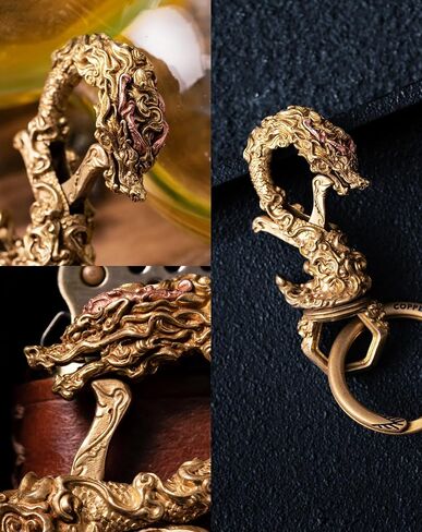 COPPERTIST.WU التنين المفاتيح المفاجئة المفاتيح مفتاح سلسلة الإفراج السريع كليب ث كيرينغ هدايا فريدة للرجال النساء سيارة مفتاح ديكور in Kuwait