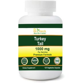Non-GMO Turkey Tail Mushroom 1000 Mgper Serving 120 Vegetable Capsules