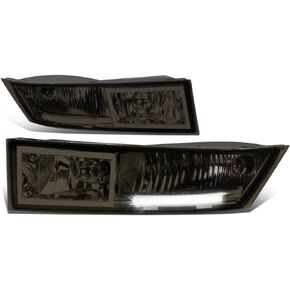 Auto Dynasty Compatible with Cadillac Escalade ESV EXT Pair of Bumper Driving LED DRL Fog Lights (Smoked Lens)