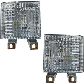 Pair Smoke Lens Park/Signal Lights Compatible with 1983-1988 Chevy Blazer GMC Pickup Truck Driver and Passenger Side w/quad headlamps replaces 918045 918046