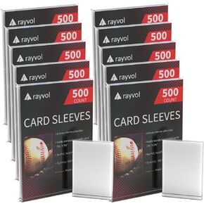 Rayvol 5000 Soft Penny Card Sleeves, 67 x 94mm Card Sleeves Fit 2-5/8'' x 3-5/8'' Trading Cards, for Baseball Cards, Sports and Other TCG Games