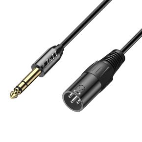 J&D 1/4 to XLR Cable, TRS 6.35mm (1/4 inch) to XLR Male to Male Balanced Interconnect Cable, 9 Feet