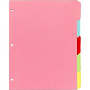 Pukka Pad 5 Part Dividers - 5 Packs of 5 Tab Set, 3-Ring Binder Compatible, 8 1/2 x 11 Inches - Pastel Colors