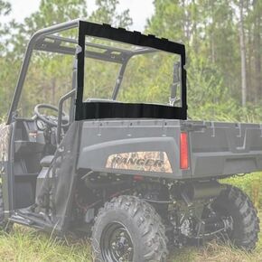 Soft Rear Window , Rear Windshield, Dust Panel for Polaris Midsize Ranger 570 / Crew / ETX / EV PRO-FIT Roll Cage back window(2015-2023)