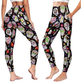 High Waist Yoga Pants with Pockets Tummy Control Workout Running 4 Way Stretch Yoga Leggings for Girls Women in Kuwait