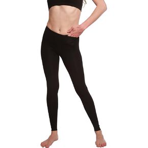 Spun Bamboo Women's Bamboo Viscose Full Length Legging - Soft Stretchy Comfort-Fit Yoga Pants with Hidden Packet