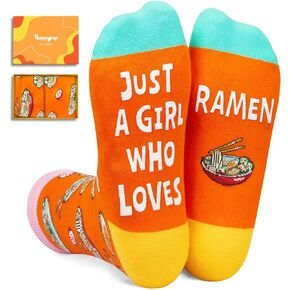HAPPYPOP Women's Ramen Gifts Ramen Noodle Gifts, Funny Ramen Socks Noodle Socks, Gifts For Her Ramen Lovers