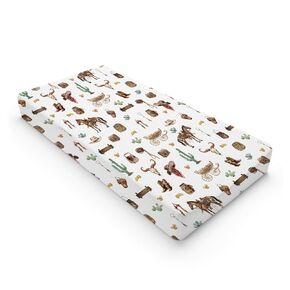 Western Cowboy Changing Pad Covers Cowboy Hats Boots Coins Cactus Goat Skull Horse Diaper Changing Pad Table Sheets for Boys Soft Breathable Stretchy Baby Change Table Pad Mats Covers 32''x16''