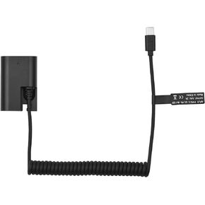 Andoer LP-E6 Dummy Battery USB-C Coupler Adapter DR-E6 Dummy Battery Coupler with USB Type-C Spring Power Cable Replacement for Canon EOS R R5 R6 90D 80D 70D 60D 60Da 5D Mark II III IV 6D Mark II 7D