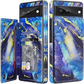 for Google Pixel 6A Case Leather Wallet with Card Holder, Flip Cover Kickstand Card Slots Magnetic Closure Shockproof Heavy Duty Protective Case for Google Pixel 6A 6.1inch 5G-Black