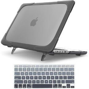 for MacBook Pro 15 Retina Case,StrongCase [Heavy Duty][Dual Layer] Hard Case Cover with Plastic Bumper for Apple MacBook Pro 15.4" with Retina Display (Compatible with A1398 2012-2015 Release) - Grey