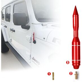 Antenna Replacement Accessories Fit for 2007-2023 Jeep Wrangler JK/JL,Compatible for 2019-2023 Jeep Gladiator,Aluminum Antenna Accessories,Black