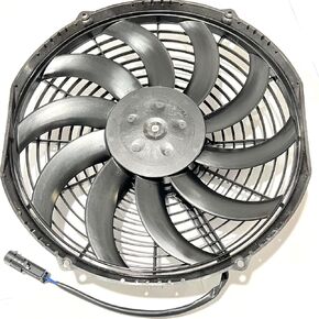 SPAL 12" Fan - 30101529 - Replacement for Thermo King 78-1201 781201 IE01943G0 12 Volt High Performance Curved Blade 1226 cfm w Weatherpack Sealed Connector Puller Radiator Condenser