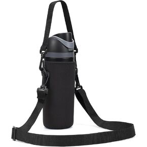 MEETI Neoprene Water Bottle Carrier Bag with Adjustable Shoulder Strap for Owala 24 OZ Tumbler, Insulated Water Bottle Cover for Owala FreeSip Insulated Water Bottle (Grey, 24 OZ)