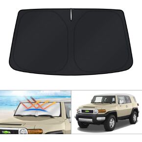 KUST Windshield Sun Shade for Toyota FJ Cruiser Sport Utility 2007-2014 Window Sunshade Sun Visor Protector Foldable Blocks UV Rays Keep Your Car Cooler