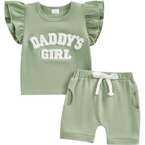 GOOCHEER Toddler Baby Girl Clothes Shorts Sleeve T Shirt Shorts Set Infant Summer Outfits Newborn