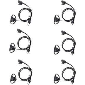 6 Pack Walkie Talkie Earpiece for Midland with Mic Security D Shape Headsets for GXT1000VP4 LXT600VP3 GXT1050VP4 GXT1000XB