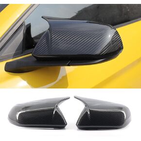 GSRECY Side Door Rear View Mirror Cover Cap Rearview Mirrors Trim Exterior Accessories Compatible with Ford Mustang 2015-2022, Without Turn Signal (Carbon Fiber Pattern)