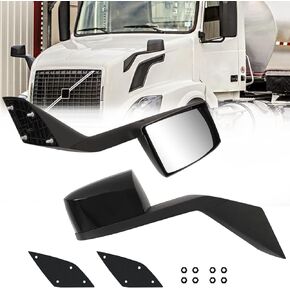 Aostirmotor Black Hood Mirrors Truck Assembly Driver (Left Side) and Passenger (Right Side) Pair(Black) Black Hood Mirrors Fit for VOLVO VNL,Suitable for Suitable Fit for Volvo VNL 2000-2015