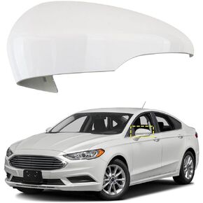 Door Mirror Cover, Pearl White Side Mirror Covers Caps for Ford Fusion 2013-2021 Monteo Rearview Mirror Guard Cover Replacement ABS Plastic Front Passenger Driver Exterior Wing Mirror Protective Cap