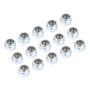 Hex Lock Nut Fasteners(3/16"-24) 100Pcs, Carbon Steel Nylon Inserted Self-Lock Nuts - for Car Garage Ship Mechanical Equipment, Silver Tone