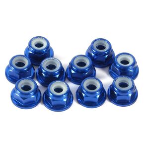 Hex Self Lock Nuts 10 PCS M3 Nut CNC Aluminum Flanged Nylon Lock Nut Self Locking Metal Nuts Anti-loosening Royal Blue