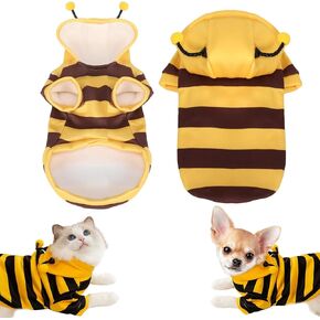 Pet Dog Bee Costume Dog Clothes for Small Dogs Cute Funny Bee Hoodies Pet Easter Halloween Party Supplies for Small Dogs Cats