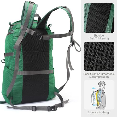 30L Hiking Backpack Lightweight Waterproof Packable Daypack,Y-Shaped Designed Day Pack for Travel Camping Outdoor Hiking Men and Women in Saudi Arabia