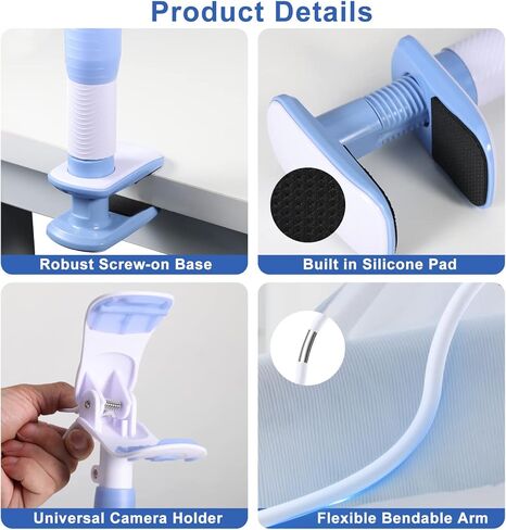 حامل عالمي لمراقبة الأطفال مع حزام أمان، حامل كاميرا أطفال مرن بذراع طويل 37.4 بوصة، حامل بمشبك قابل للتعديل لمعظم أجهزة مراقبة الأطفال والهواتف المحمولة، مثبت على سرير الأطفال/السرير/المكتب in Kuwait