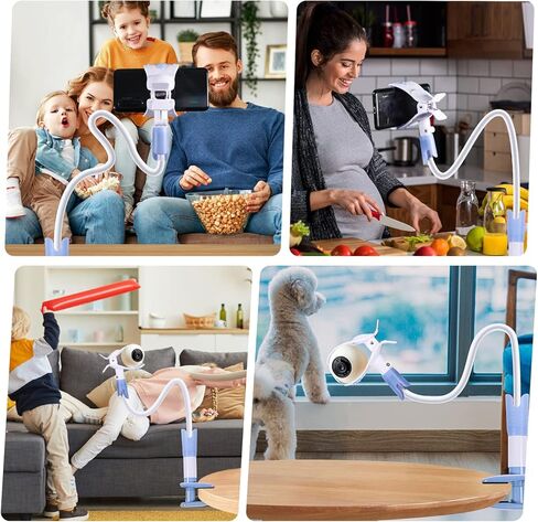 حامل عالمي لمراقبة الأطفال مع حزام أمان، حامل كاميرا أطفال مرن بذراع طويل 37.4 بوصة، حامل بمشبك قابل للتعديل لمعظم أجهزة مراقبة الأطفال والهواتف المحمولة، مثبت على سرير الأطفال/السرير/المكتب in Kuwait