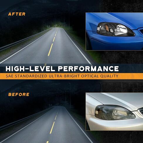 for 1999-2000 Honda Civic 2/3/4 Door Headlights Models Headlight Pair Headlamp Black Housing Amber Reflector Left+Right Side in Saudi Arabia