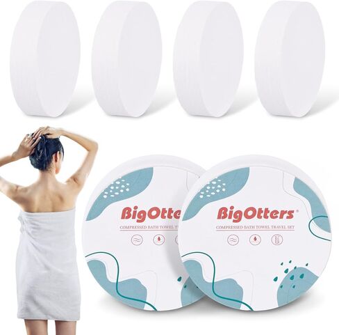 BigOtters 500PCS Compressed Towel, Disposable Compressed Towel Tablets Bulk Coin Tissues Portable Mini Compressed Camping Towels for Travel Home and Outdoor Activities in Kuwait