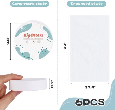 BigOtters 500PCS Compressed Towel, Disposable Compressed Towel Tablets Bulk Coin Tissues Portable Mini Compressed Camping Towels for Travel Home and Outdoor Activities in Kuwait
