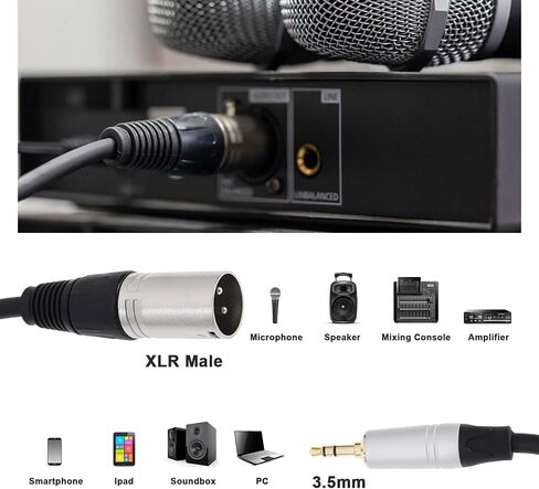 The Lord of the Tools 3.5mm Male to XLR Male Audio Adapter Cable 3.5mm to XLR Balanced Cable Adapter Electrical Accessories for Phone MP3 Player Laptop in Saudi Arabia