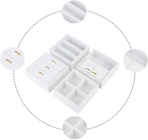 Dollhouse Cabinet Furniture, 4pcs 1:12 Cabinet Unit Doll House Furniture, DIY Wooden Dollhouse Furniture Set, for Putting Greenery, Enamel, Book, Musical Instrument(White) in Saudi Arabia