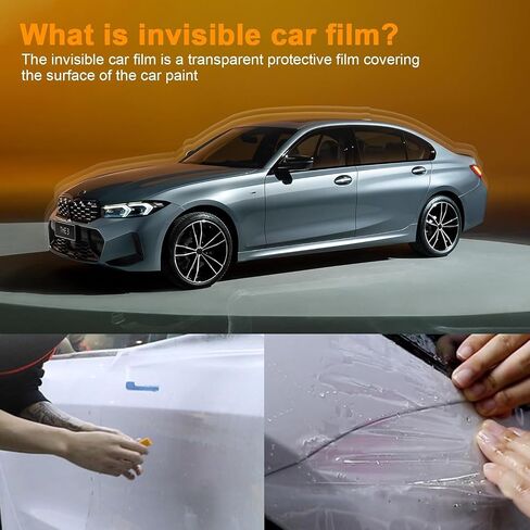 for BMW 3 Series G20 2023 Gloss Clear Car Paint Protective Film Self Adhesive TPU Rainproof Waterproof HD Bars Scratch Protector Exterior Accessories (Car Front Bar&Headlights 8Pcs) in Saudi Arabia