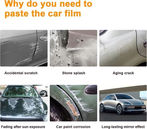 for BMW 3 Series G20 2023 Gloss Clear Car Paint Protective Film Self Adhesive TPU Rainproof Waterproof HD Bars Scratch Protector Exterior Accessories (Car Front Bar&Headlights 8Pcs) in Saudi Arabia
