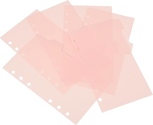 NUOBESTY 6pcs Binder Dividers with Tabs Office Paper Sheet Protectors 6-Hole Page Dividers(A6) in Saudi Arabia