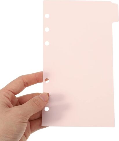NUOBESTY 6pcs Binder Dividers with Tabs Office Paper Sheet Protectors 6-Hole Page Dividers(A6) in Saudi Arabia