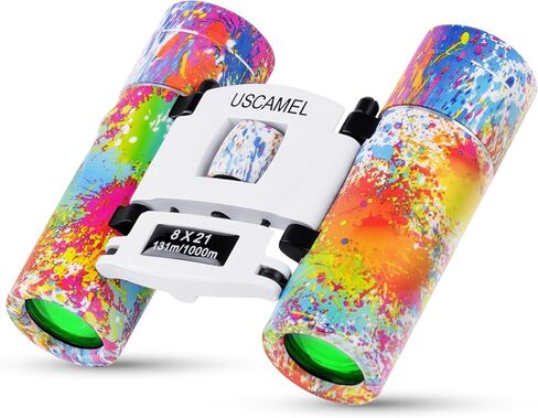 مناظير USCAMEL للأطفال والكبار، 8×21 مناظير صغيرة الحجم - مشاهدة الطيور، السفر، التخييم، الصيد (أزرق) in Kuwait