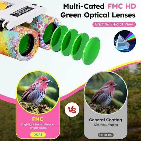 مناظير USCAMEL للأطفال والكبار، 8×21 مناظير صغيرة الحجم - مشاهدة الطيور، السفر، التخييم، الصيد (أزرق) in Kuwait